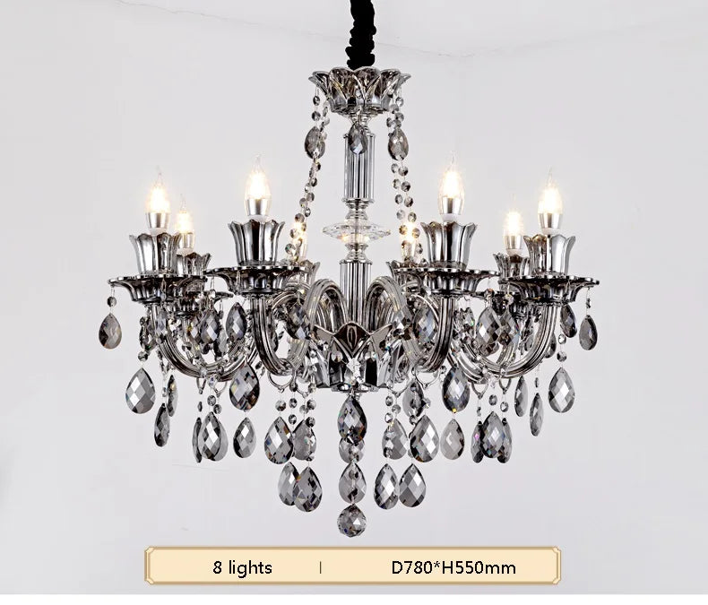 Modern Candle Crystal Lamp Living Room Large Crystal Chandelier Lighting Modern Atmosphere Restaurant Bedroom Hanging Lamps
