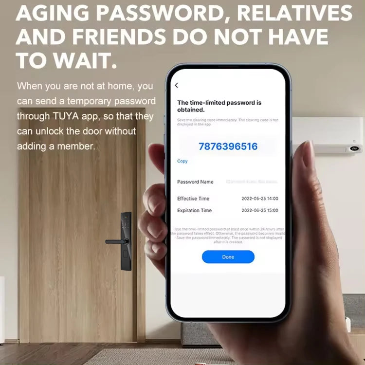Tuya Smart WiFi Digital Door Lock Code RFID IC Card Smartphone App Unlock Biometric Fingerprint Smart Lock