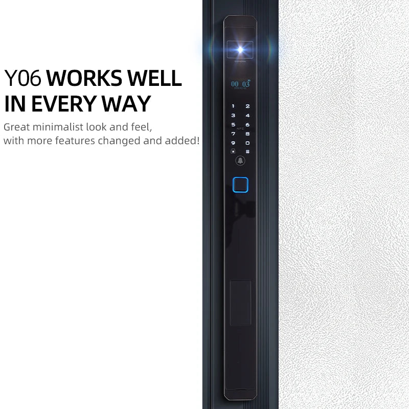New Style Broken Bridge Aluminum Door Ultra Narrow Ultra Thin Frame Face Recognition Palmprint Fully Automatic Smart Door Lock