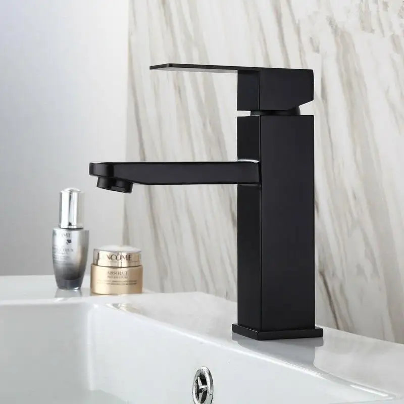 Cheap Price Classic Style Mounted Square Design Hot and Cold Water Taps Wash Basin Faucet Bathroom Tap Stainless Steel Faucets