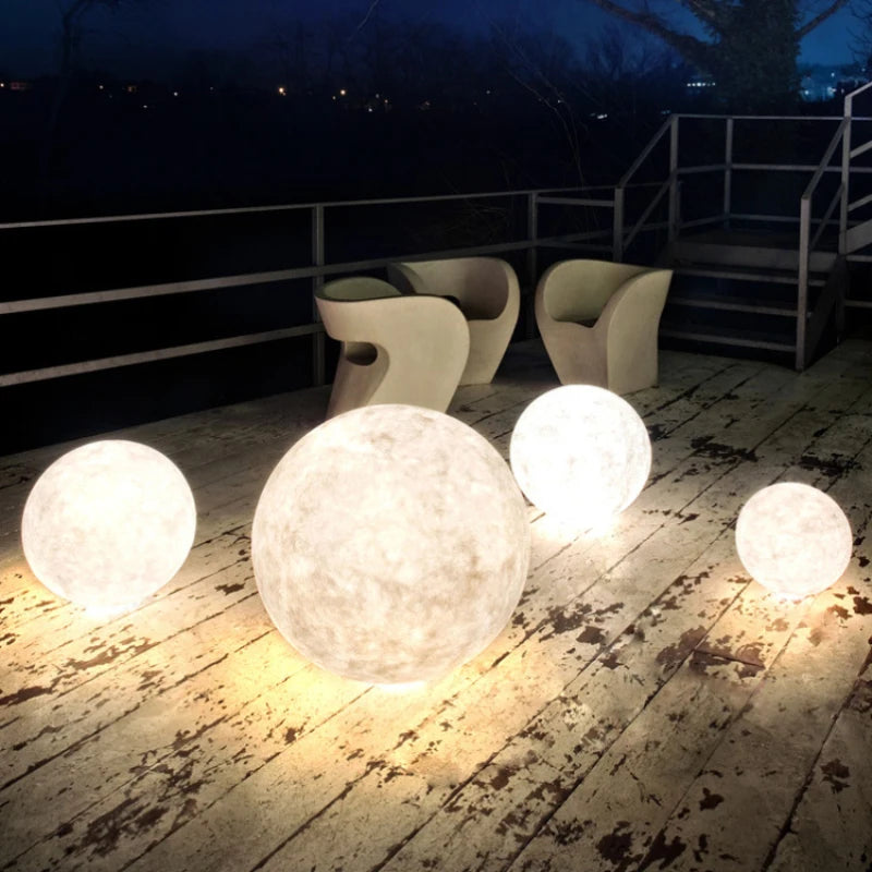 Luminous Duckpin Lamps Corridor Landscape Floor Lamp Living Room Decoration Paint Frosted Glass Fiber Globe Motif Light