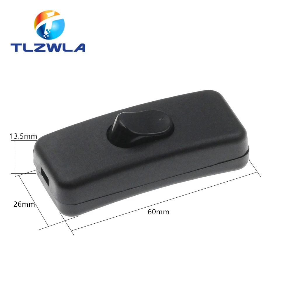 2PCS Light Switch AC 0-250V 6A Lnline ON/OFF Table Desk Lamp Cord Cable Toggle Rocker Switches Control For LED Lighting