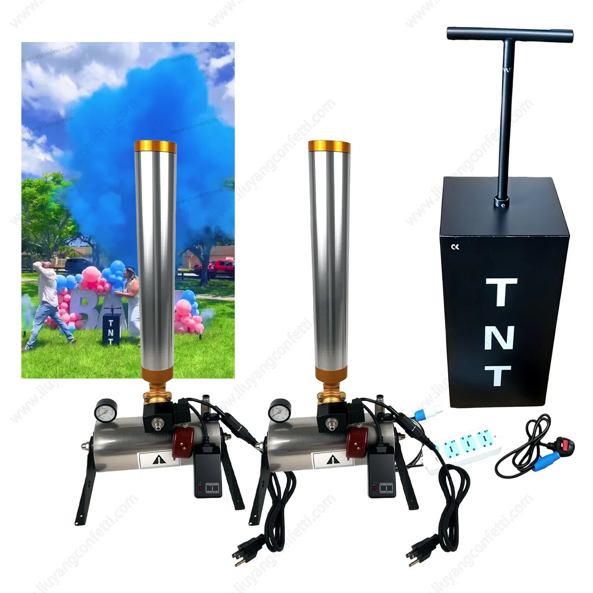 Electronic Sprays Confetti Powder Electronic Remote Control Gender Reveal Outdoor Fireworks Wedding Party Graduation Baby Shower