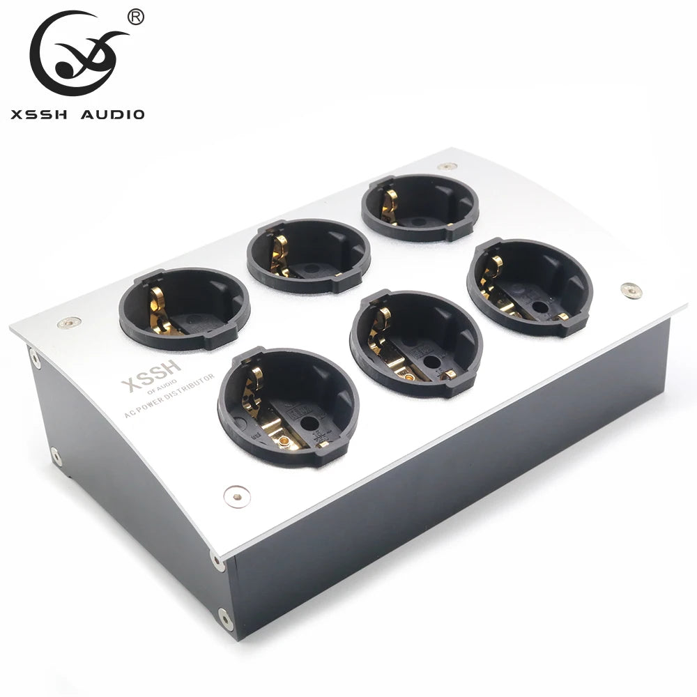 AU CN EU US Power Outlet Duplex HiFi XSSH Schuko AC Power Distributor 125V-250V 50/60Hz 15A 1875Wmax IEC Inlet Electrical Socket