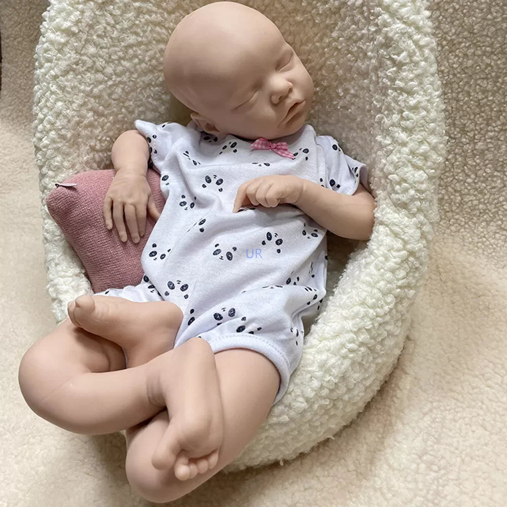 DIY Painted Silicone Reborn Baby Dolls 17" Open Mouth Newborn Dolls Washable Silicone Dolls As Artist Collection
