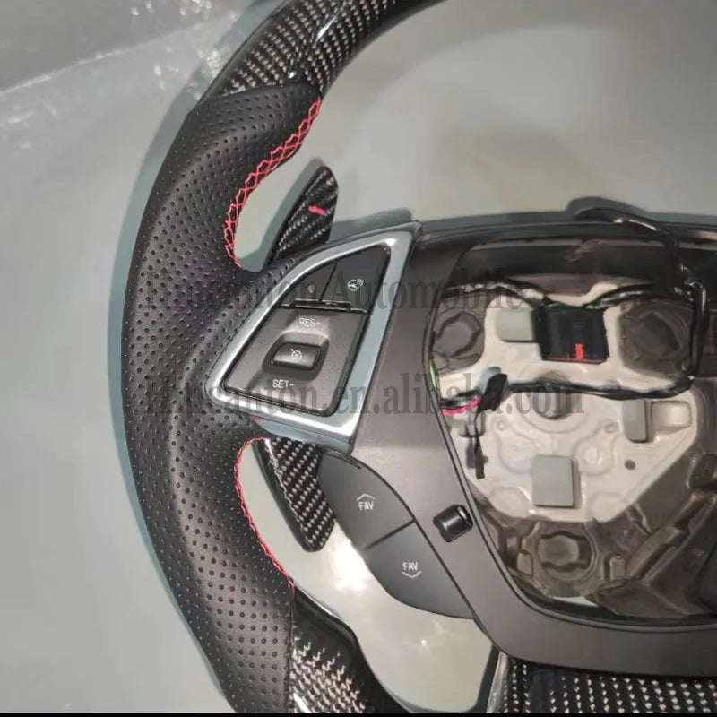 Wholesale New Products Perforated Leather Carbon Fiber Steering Wheel for Chevrolet Camaro Car Steering Wheel