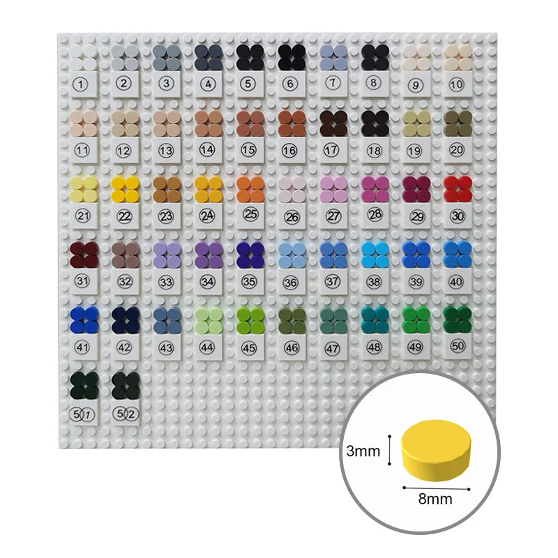 48x64 Studs 1*1 Round Tile or 1*1 Plate  Girl with a Pearl Earring Pixel Art Set  Decorative DIY Mosaic Art 20" Framed Art
