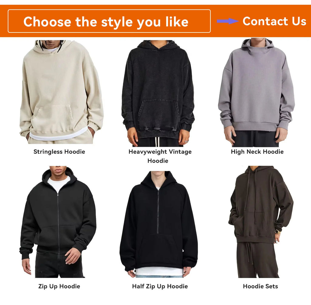 Blank Oversized Streetwear Custom logo Pullover Hoodie Men's 100% Cotton Thick Heavy High Quality