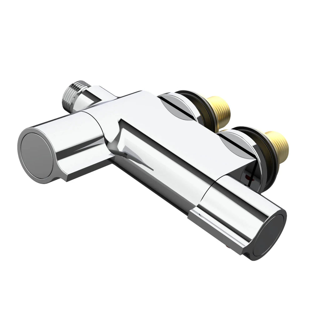 Modern Thermostatic Bath Shower Mixer Taps NBYT-65206 Bathroom Thermostatic Faucet Dual Handle Square Rain Spray Graphic Chrome
