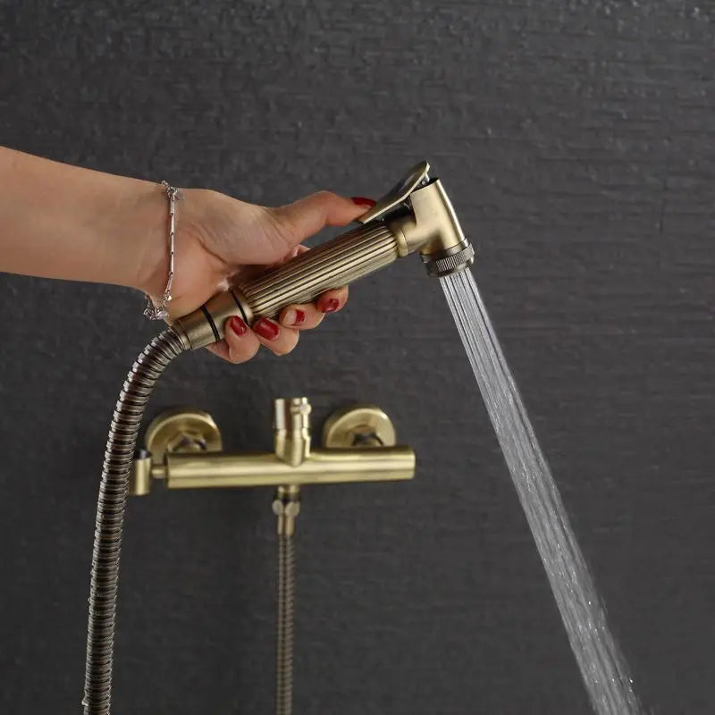 Modern Design Toilet Wall Mount Bidet Sprayer System Stainless Steel Eco-Friendly Hand Held Spray Shattaf Set with Hose
