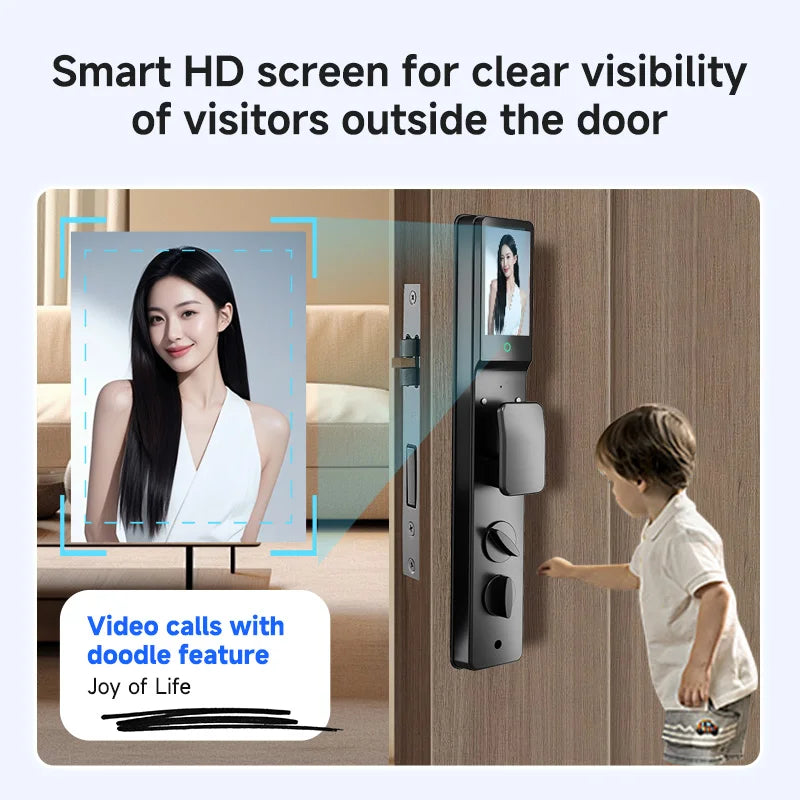 Israeli Door Smart Door Lock Keyless Tuya Wifi Fingerprint Push Pull Home Lock With Camera Biometric Door Lock Airbnb Waterproof