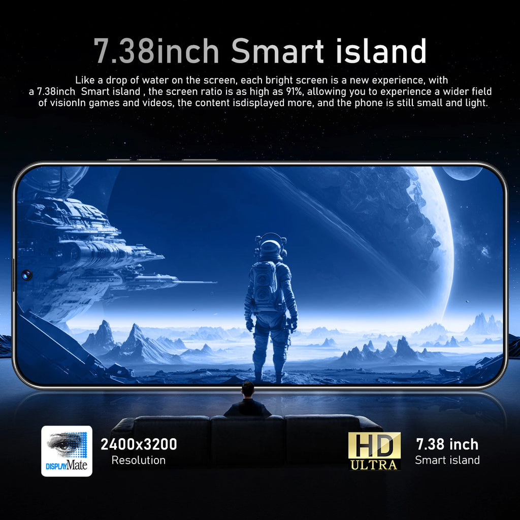 Factory Direct Sale C30 Pro 5G Smartphone 7.38 Inch Display Android 13 OS 16GB RAM + 1TB ROM Celulares Dual Cheap Phones