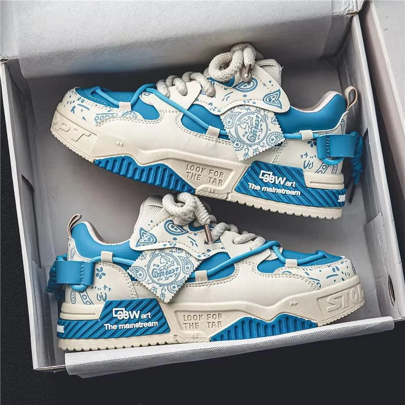 Competitive High Quality Casual Men's Skateboard Shoes Autumn Height Increasing Lace-Up Canvas Upper Lightweight Soft Sole Retro
