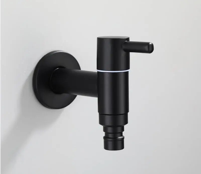 Washing machine faucet Bidet Faucet Stainless Steel Bathroom faucet tap Single Cold garden Faucet Black outdoor mixer Small Tap