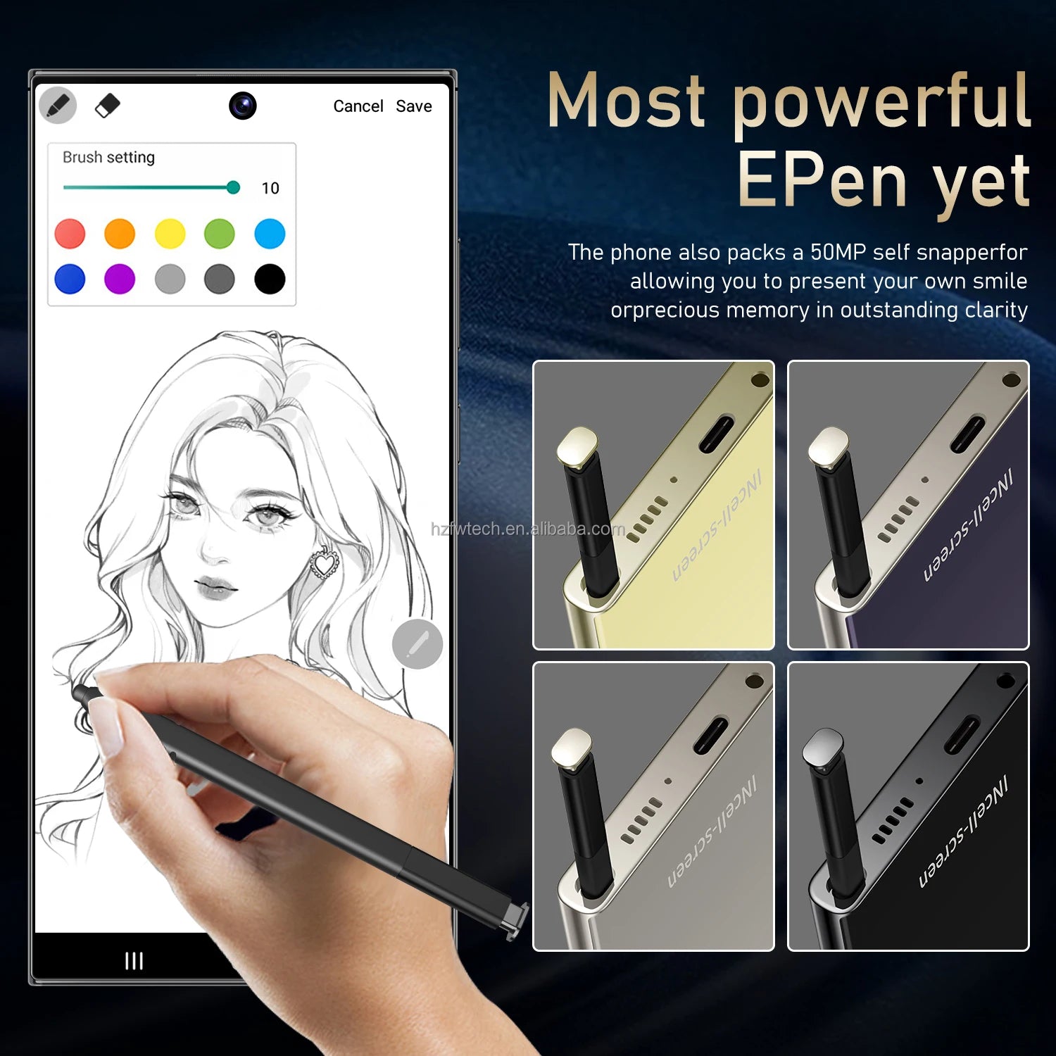 Hot Selling S24 ULTRA 5G Smartphone 7.3 Inch Full Display 48MP+108MP Deca Core Android 14 MTK Processor LTE Mobile Phones