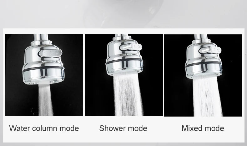 ELLEN Wall Mount Kitchen Sink Faucet Hot Cold Sink Water Mixer Tap 2 Holes Black Faucets 360 Degree Swivel ELK5400