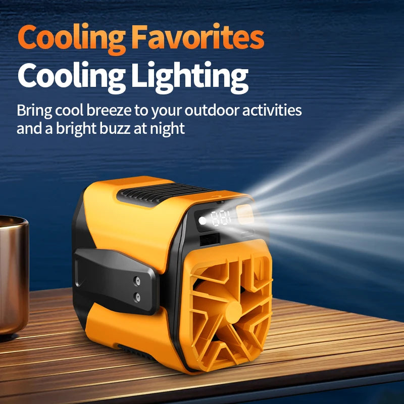 Turbo Waist Fan 6000mAh Rechargeable Portable Cooling Fan Hands Free Clip Fan High Speed Air Circulator for Camping Work