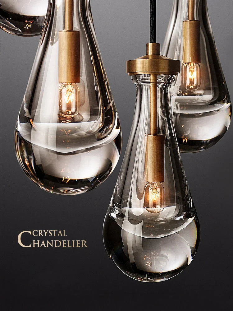Modern light luxury drop pendant lamp simple creative restaurant bar bedside crystal pendant light
