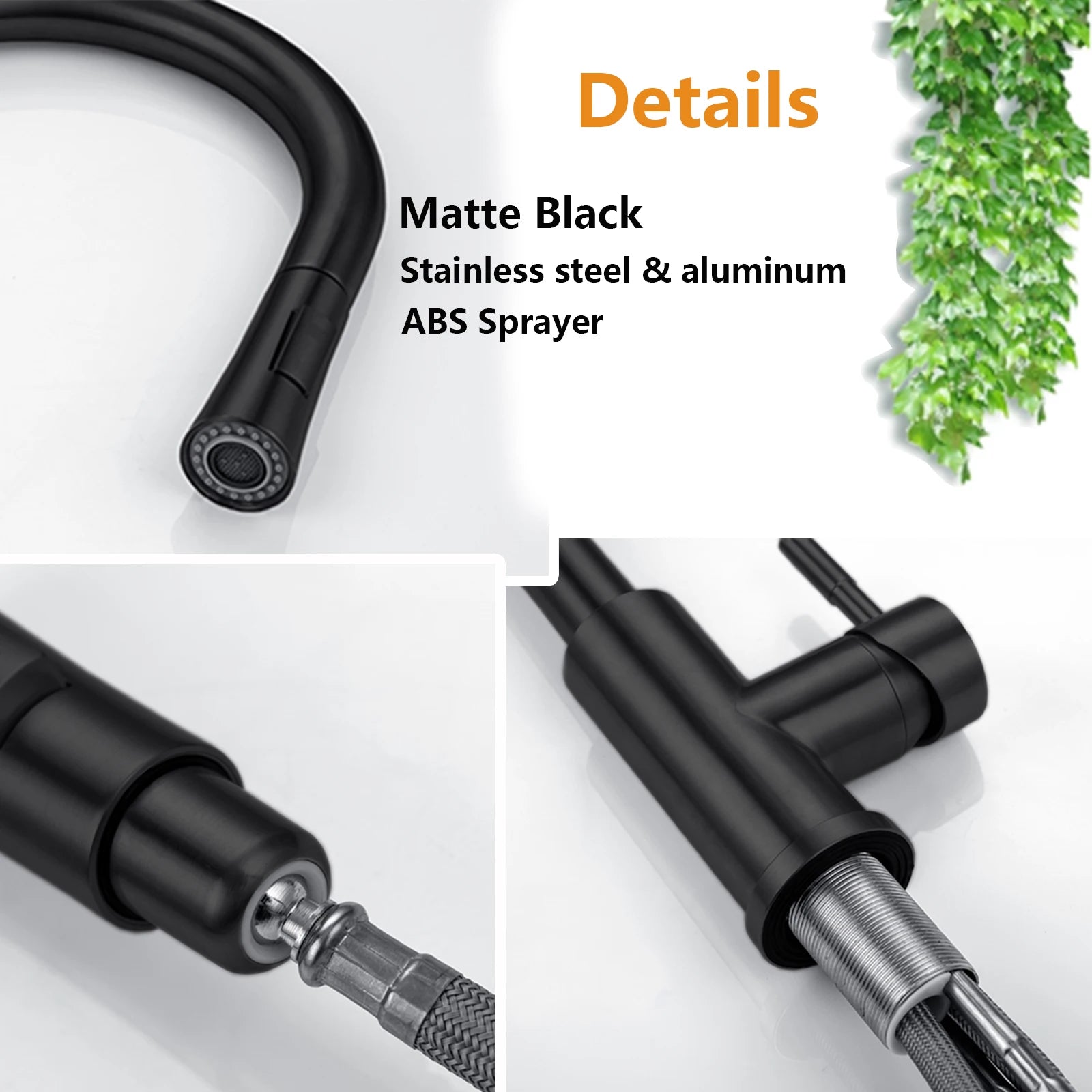 Kitchen Faucet Pull Out Brushed Nickle Stainless Steel Black Kitchen Mixed Tap Kitchen Sink Tap