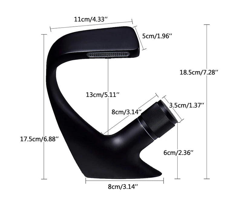 Black Faucet Bathroom Sink Faucets Hot Cold Water Mixer Crane Deck  Mounted Single Hole Bath Tap Chrome Finished ELM457