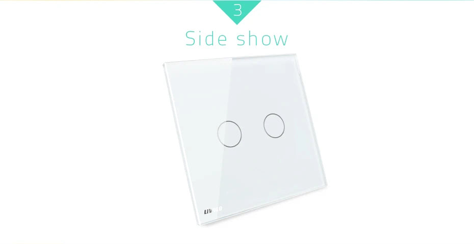 Livolo Luxury White Pearl Crystal Glass, EU standard, Single Glass Panel For 2 Gang  Wall Touch Switch,VL-C7-C2-11 (7 Colors)