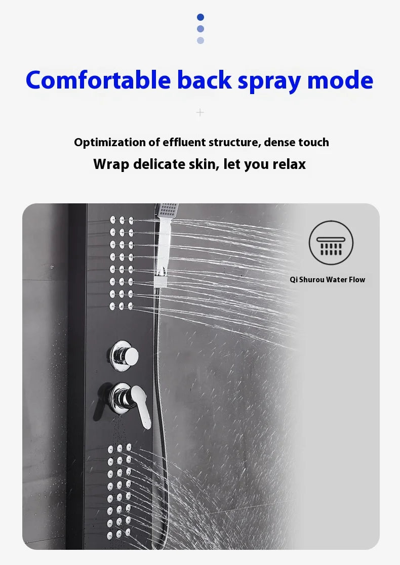 European Gold 304 Stainless Steel Intelligent Digital Display Shower Screen Brushed Finish Ceramic Direct Bathroom Faucets