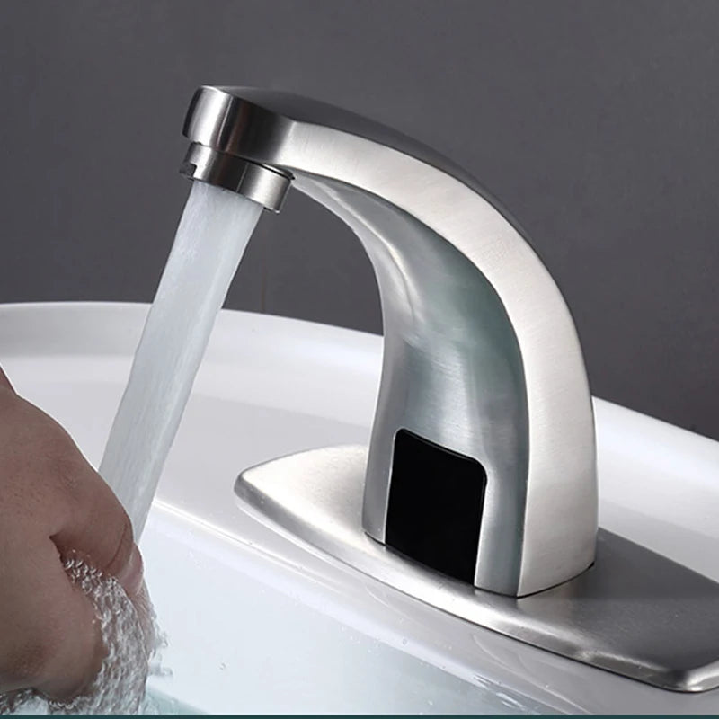 Matte Black Sensor Smart Basin Faucet Hot Cold Mixer Crane Basin Faucet Touchless Faucet Water Tap Torneira de lavatório