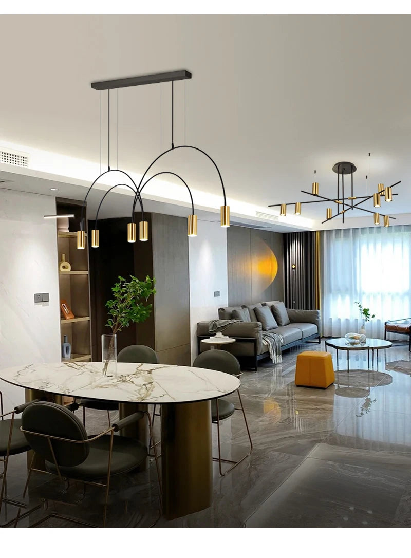 2021 New Restaurant Chandelier Light Luxury Nordic Dining Living Room Table Bar Minimalist Chandelier Simple Modern Light