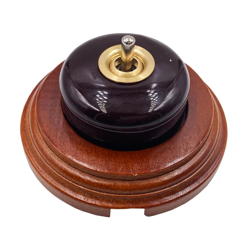 Home Improvement Round Ceramic Retro Toggle Switch 1 Ｗay 2 Way Control Wall Light Rocker Switch