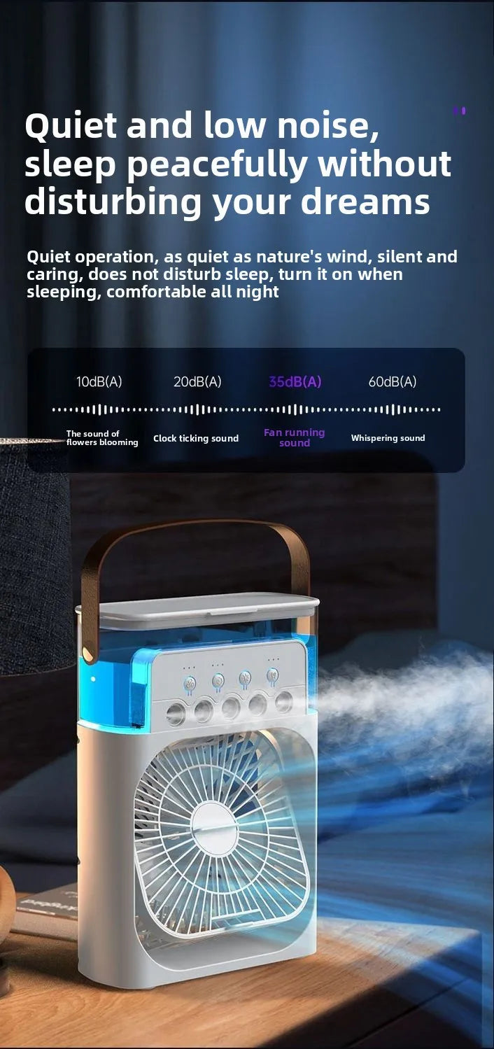 Five Hole Smart Spray Fan Humidifier Water Cooled Fan Desk Office Student Use Silent Hydrating Humidification Cooling Air Fan
