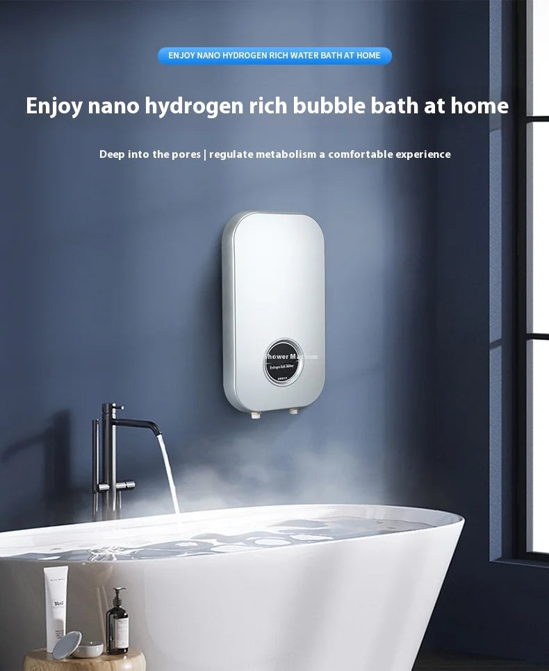 High Concentration PEM Hydrogen Generator Nano Hydrogen Shower Machine Hydrogen Rich Pure Water Heater for Bathroom Use