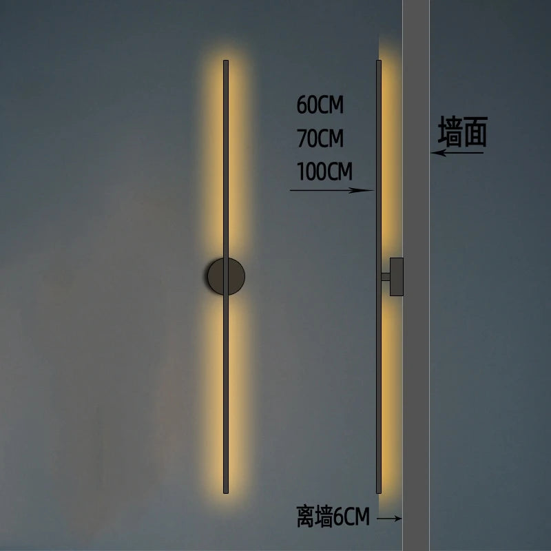 Modern Simple Line Wall Lamps Nordic Living Room Luxury Wall Decor Led Wall Light Creative Aisle Rotating Lam Wall Sconce Lights