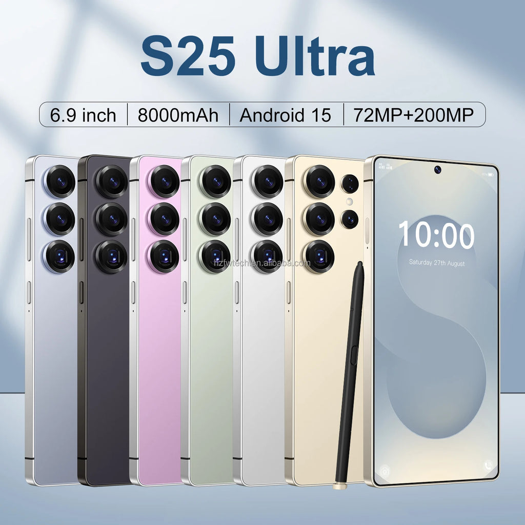 S25 Ultra 16GB+1TB Smartphone Android 14.0 Mobile Phones 7.3inch Unlocked Dual Card 5G Phones