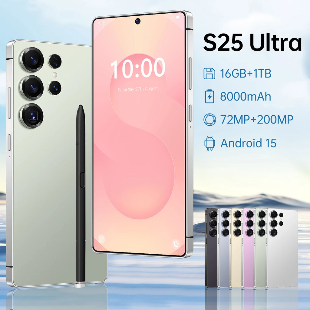 S25 Ultra 16GB+1TB Smartphone Android 14.0 Mobile Phones 7.3inch Unlocked Dual Card 5G Phones