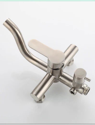 Luxury CE Certified Stainless Steel 304 Shower Tap Set Hot and Cold Rain Set Shower High Pressure Brushed Nickel Shower Kit