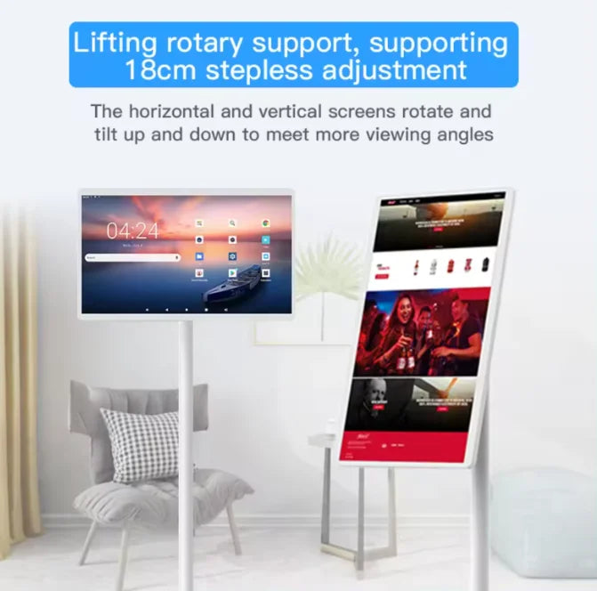 21.5inch Movable Android Television White Mobile Tv With 8MP Camera Portable Flat Screen Tv Indoor Smart Tvs Portable Tv