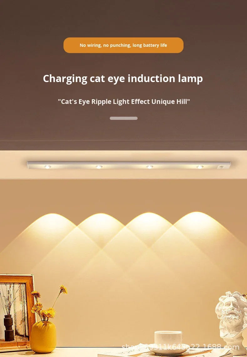USB Rechargeable Ultra-thin Intelligent Human Body Sensing Wardrobe Light LED Long Cabinet Light Sensing Light