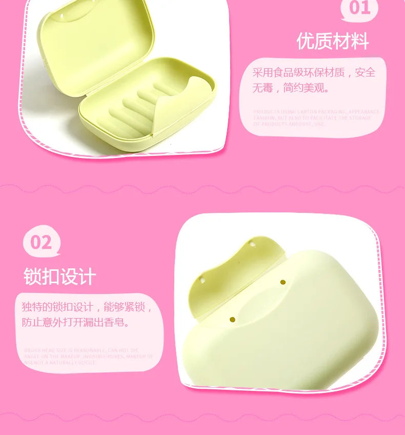 Plastic Travel Soap Box Dish Plate Case Case Holder Container Wash Shower Home Shower Bathroom Sealed Soap Case