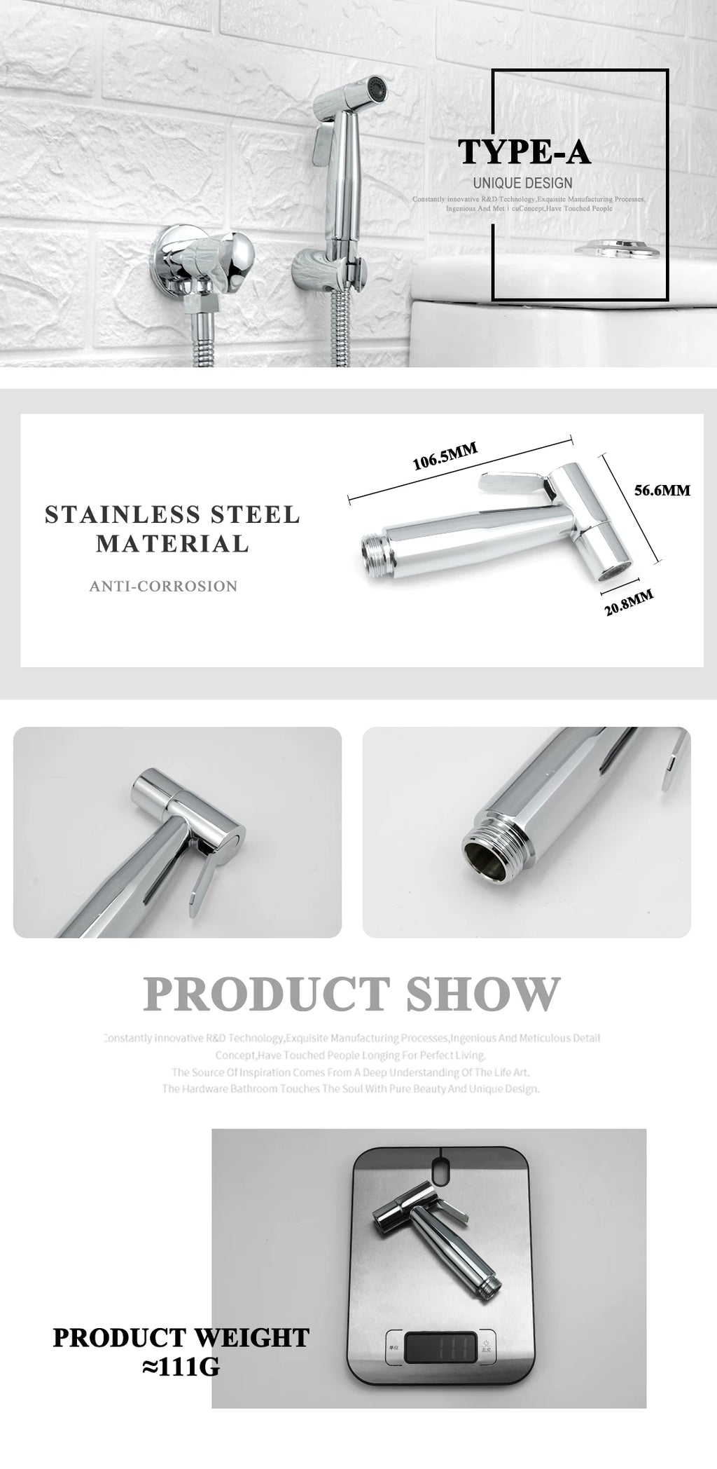 Shower Douche Toilet Bidet Sprayer Kit Chrome Polished Brass Bathroom Wall Mount Single Cold Valve Handheld Bidet Shattaf Set