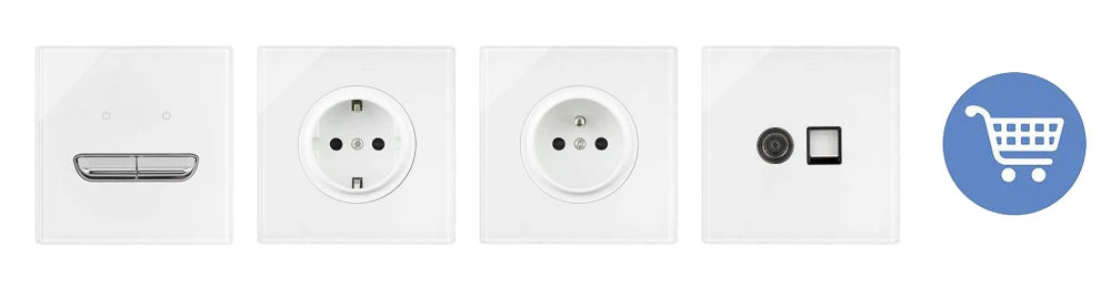 Light Switch With LED Indicator Wall Reset Switch Intermediate Switch Return Switch White Glass Frame 16A Switch