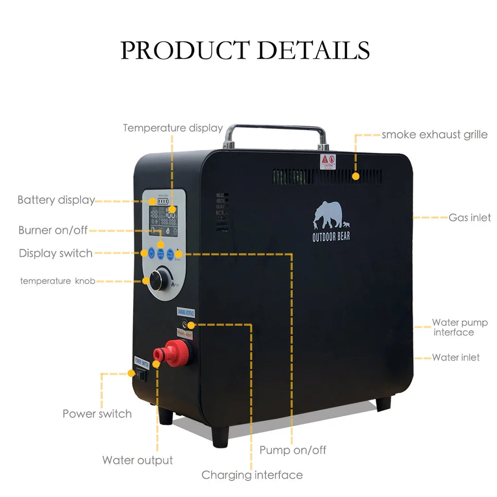 Outdoor Camping Heating Portable Shower Wholesale Portable Shower with Heating Function Tankless Heat Pump Gas Water Heater