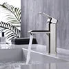 Matte Black Modern Single Hole Ceramic Bathroom Faucet Brass Hot/Cold Basin Mixer with Metered Flow