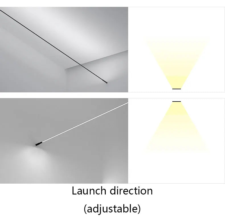 Skyline Linear Wall Lamp Strip Family Decoration Black White Steel Bar Villa Aisle DIY Length LED Ceiling Light Cutting Sconce
