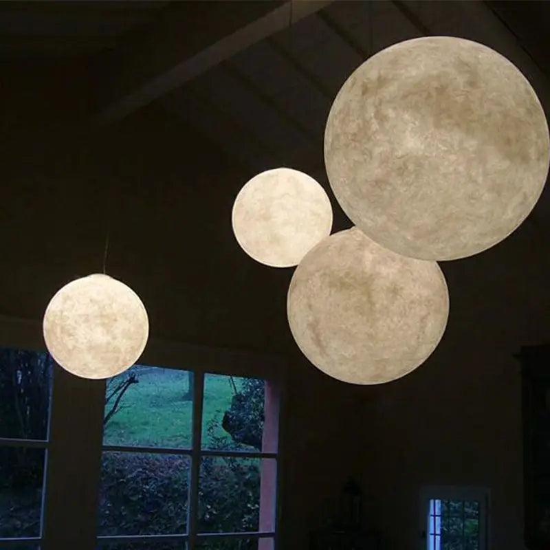 Nordic Internet-famous Chandelier Bar Atmosphere Light for Living Room Planet Moon Hanging Chandelier Middle LED Iron 2-Year