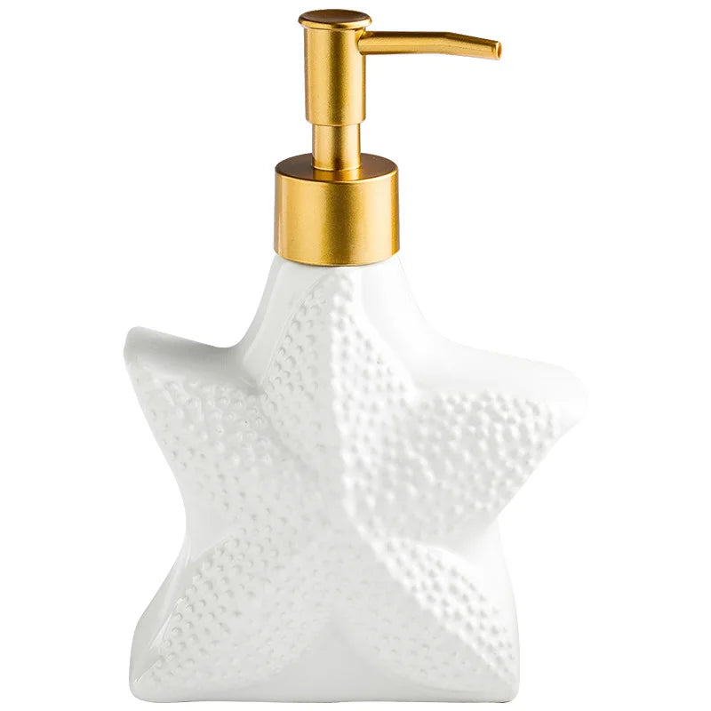 Minimalist Nordic Style Ceramic Dispensing Bottle for Hand Soap Shower Gel or Shampoo Hotel Bathroom Set Supplies