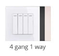 Coswall Luxury Crystal Tempered Glass Panel 1 Gang 1 Way Light Switch On / Off Wall Switch With LED Indicator 16A AC 250V