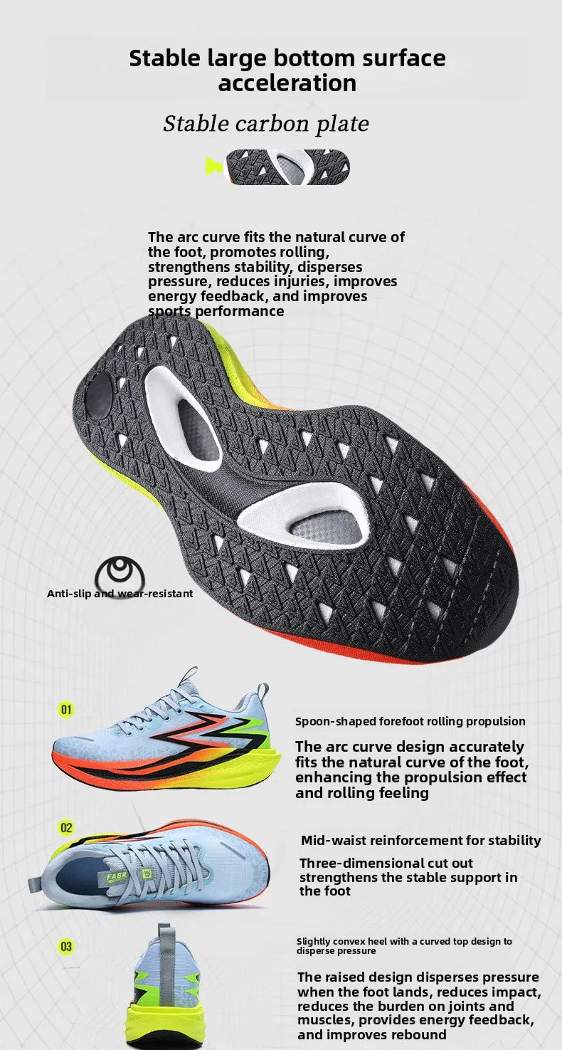 New Pointed Running Shoes Marathon Casual Sports Breathable Mesh Lightweight Lace-Up Closure Unisex Summer Cushioning TPR
