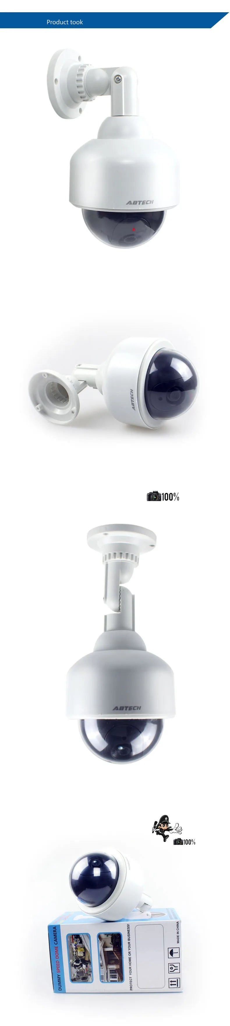 Creative White Dummy High Speed Spherical Camera Flashing LED Fake Dome Camera CCTV Surveillance Security System Indoor Outdoor