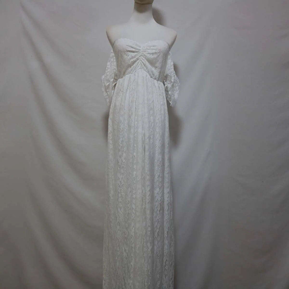 Top Sales Off Shoulder Tulle Elegant Slim Fit Gown Baby Shower Photography Maxi Maternity Dress Photoshoot DGPD-001
