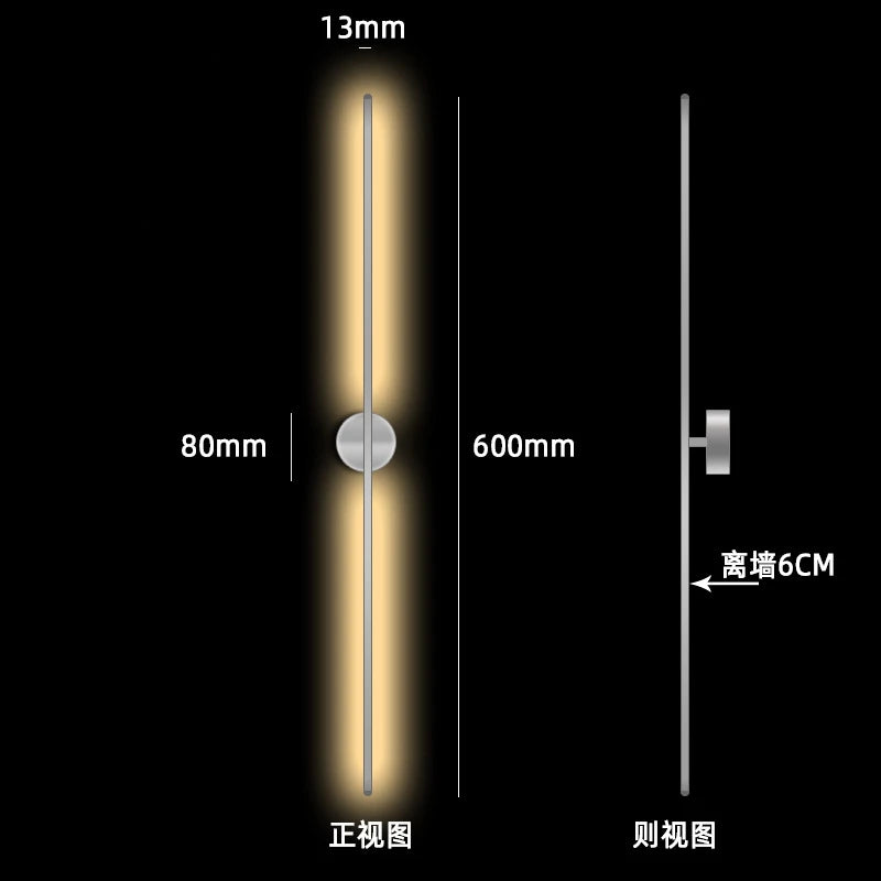 Modern Simple Line Wall Lamps Nordic Living Room Luxury Wall Decor Led Wall Light Creative Aisle Rotating Lam Wall Sconce Lights